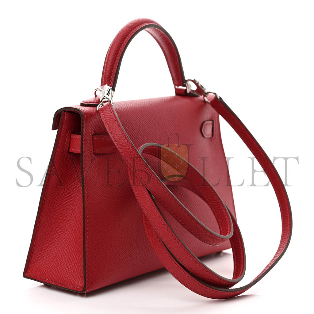 HERMÈS MINI KELLY II EPSOM ROUGE PIMENT (19*12*5.5cm) 